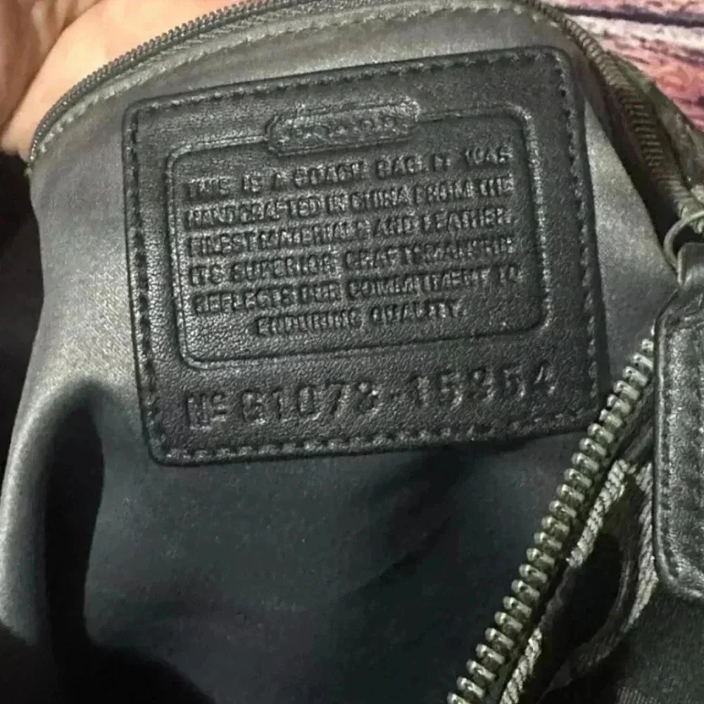 COACH embroidered OP Art Hobo Coach bag, silvers grays, black